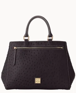 Ostrich Zip Satchel