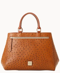 Ostrich Zip Satchel