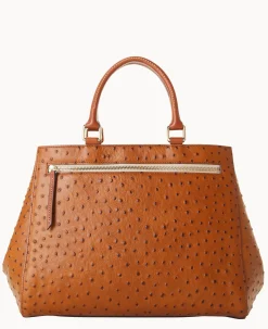 Ostrich Zip Satchel