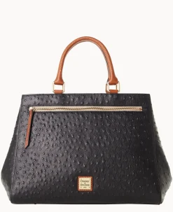 Ostrich Zip Satchel