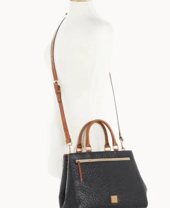 Ostrich Zip Satchel