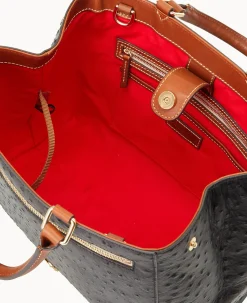 Ostrich Zip Satchel
