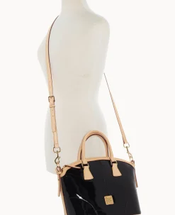 Patent Domed Satchel
