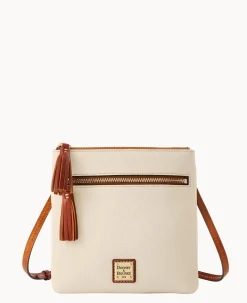 Pebble Grain Double Zip Tassel Crossbody