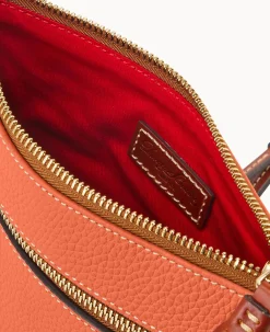 Pebble Grain Double Zip Tassel Crossbody