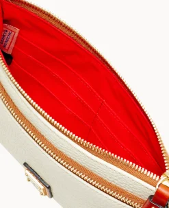 Pebble Grain Double Zip Wristlet
