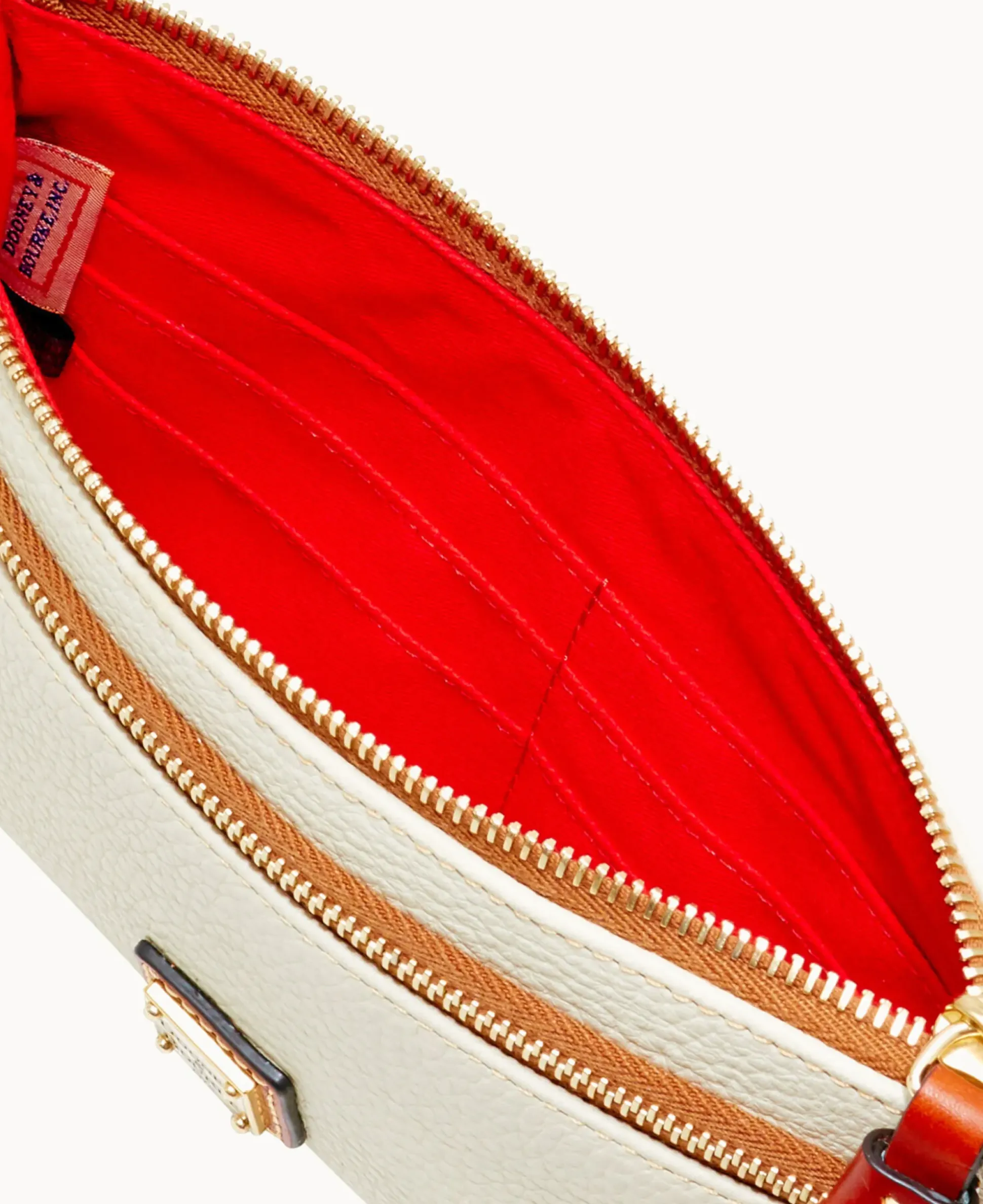 Pebble Grain Double Zip Wristlet