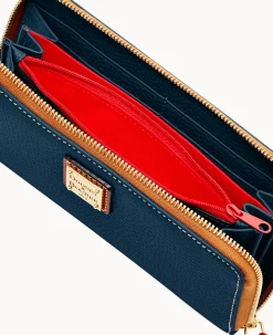 Pebble Grain Large Zip Around Wristlet