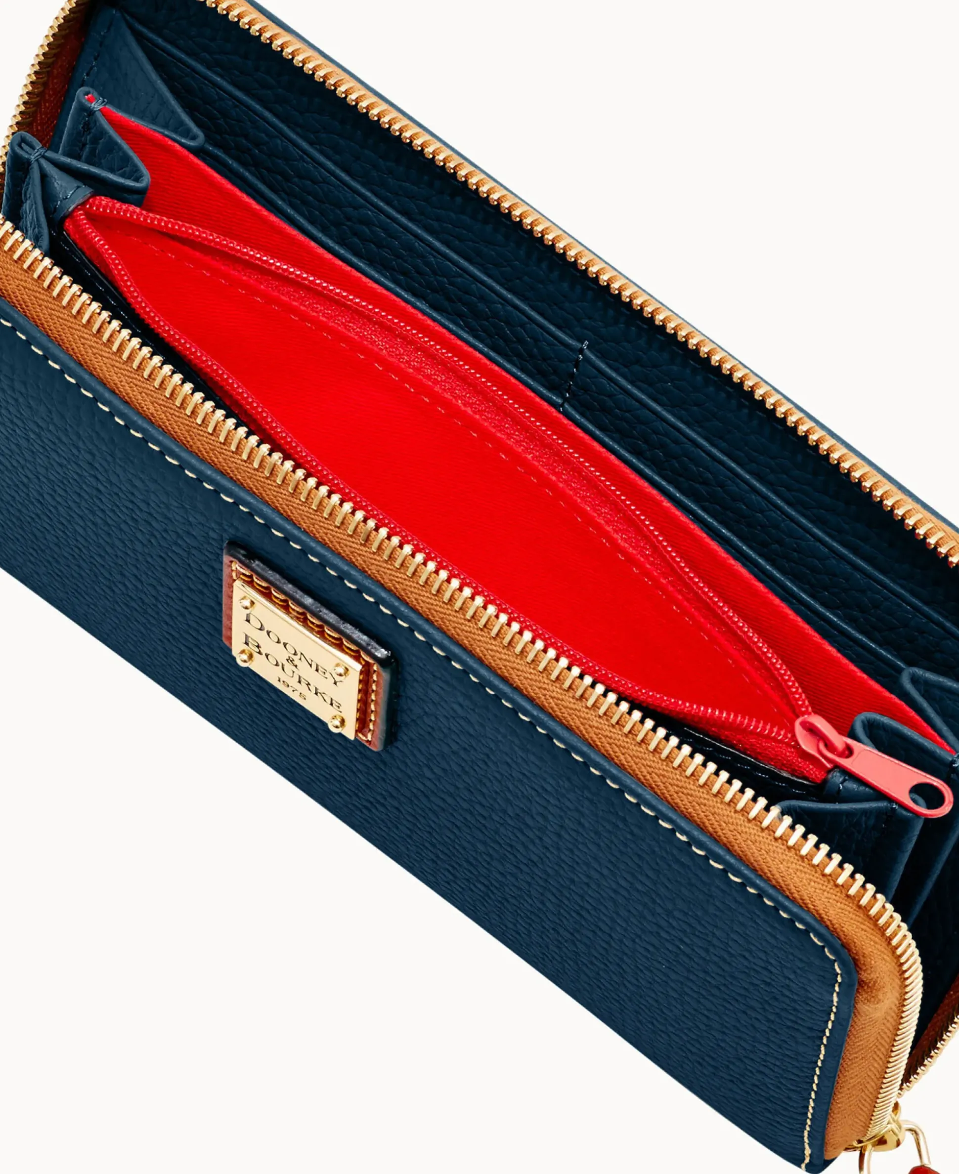 Pebble Grain Large Zip Around Wristlet