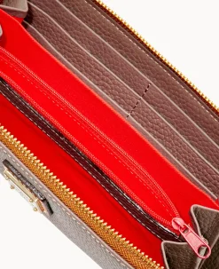 Pebble Grain Large Zip Around Wristlet