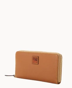 Pebble Grain Large Zip Around Wristlet
