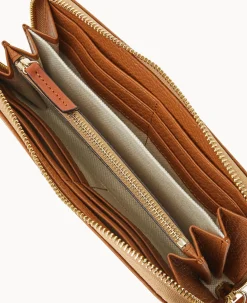 Pebble Grain Large Zip Around Wristlet