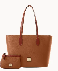 Pebble Grain Tote With Medium Wristlet