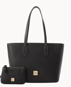 Pebble Grain Tote With Medium Wristlet