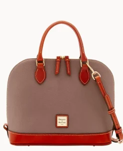 Pebble Grain Zip Zip Satchel