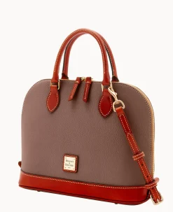 Pebble Grain Zip Zip Satchel