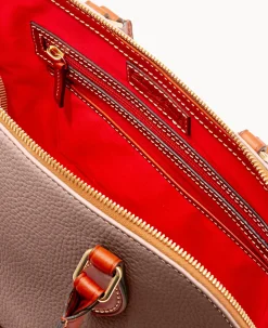 Pebble Grain Zip Zip Satchel