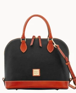 Pebble Grain Zip Zip Satchel