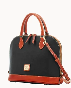 Pebble Grain Zip Zip Satchel