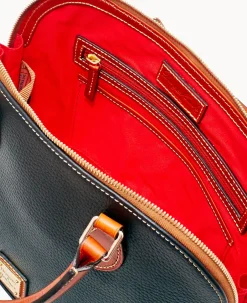 Pebble Grain Zip Zip Satchel