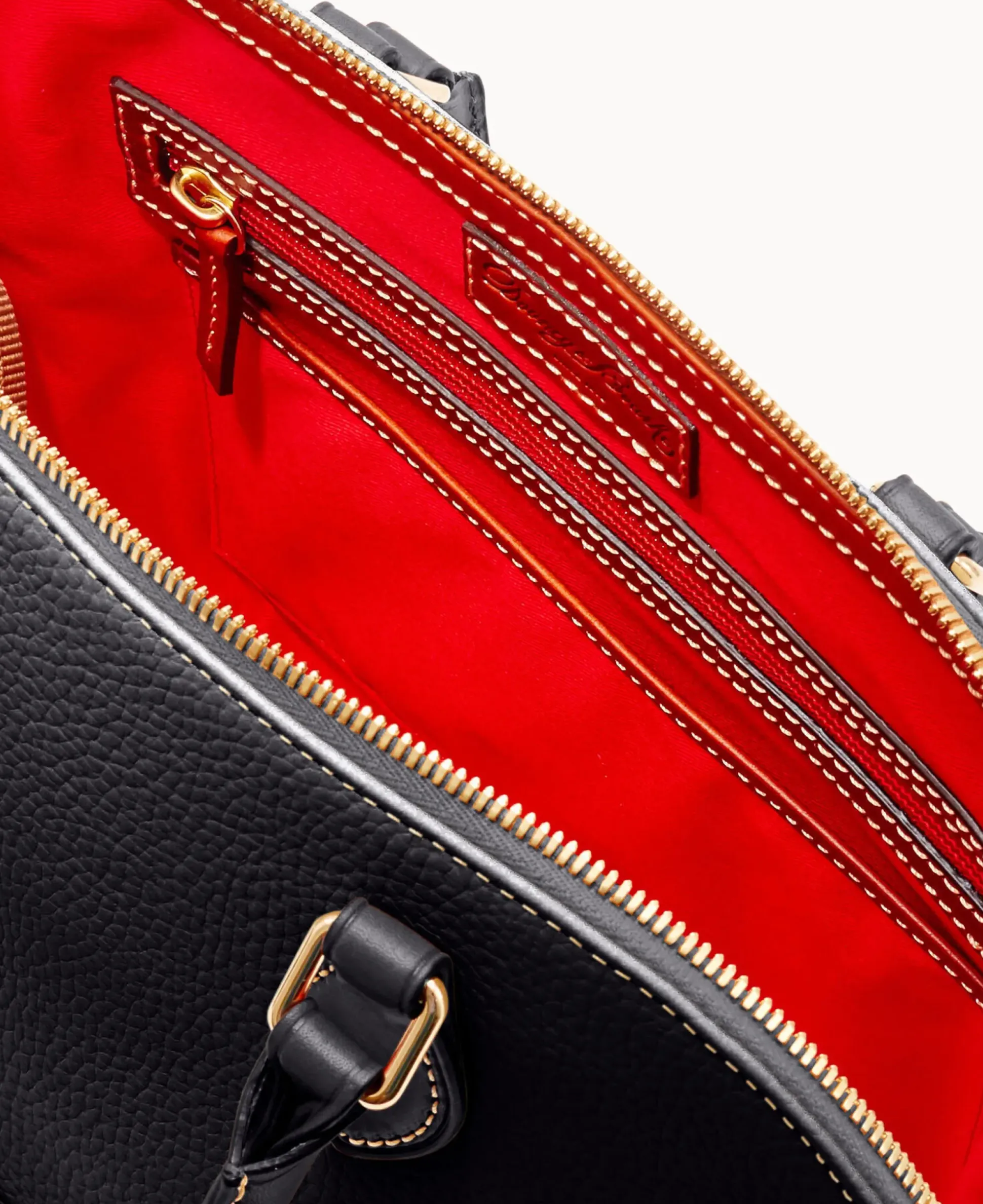 Pebble Grain Zip Zip Satchel