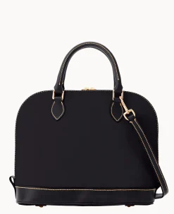 Pebble Grain Zip Zip Satchel