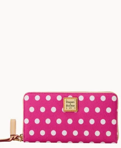 Polka Dot Large Zip Around Wallet