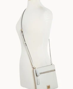 Saffiano Double Zip Tassel Crossbody