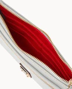 Saffiano Double Zip Wristlet