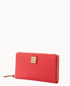 Saffiano Large Zip Around Wristlet