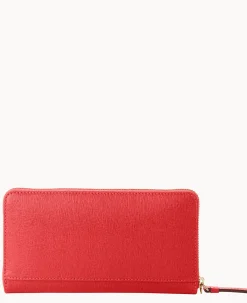 Saffiano Large Zip Around Wristlet