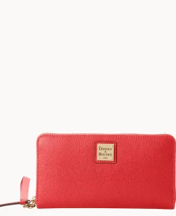 Saffiano Large Zip Around Wristlet