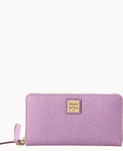 Saffiano Large Zip Around Wristlet