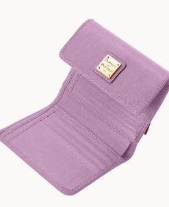 Saffiano Small Flap Credit Card Wallet