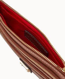 Saffiano Triple Zip Wristlet
