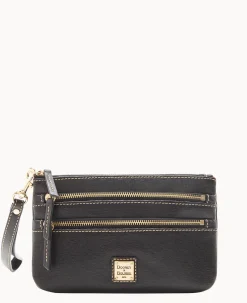 Saffiano Triple Zip Wristlet