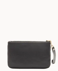 Saffiano Triple Zip Wristlet