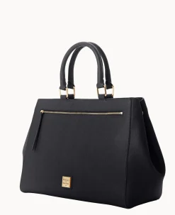 Saffiano Zip Satchel