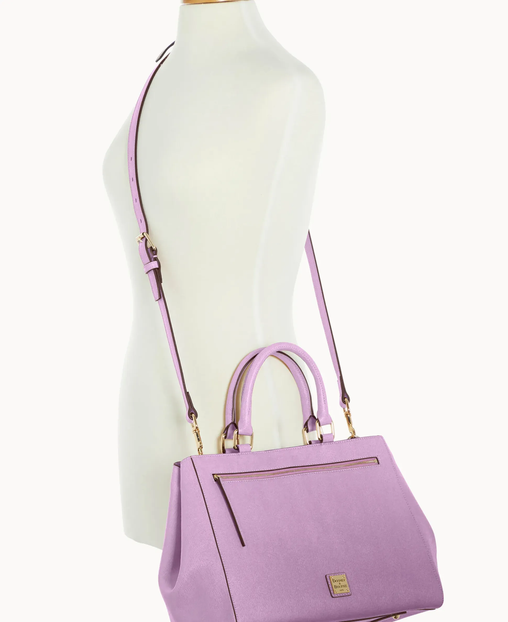 Saffiano Zip Satchel