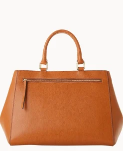 Saffiano Zip Satchel