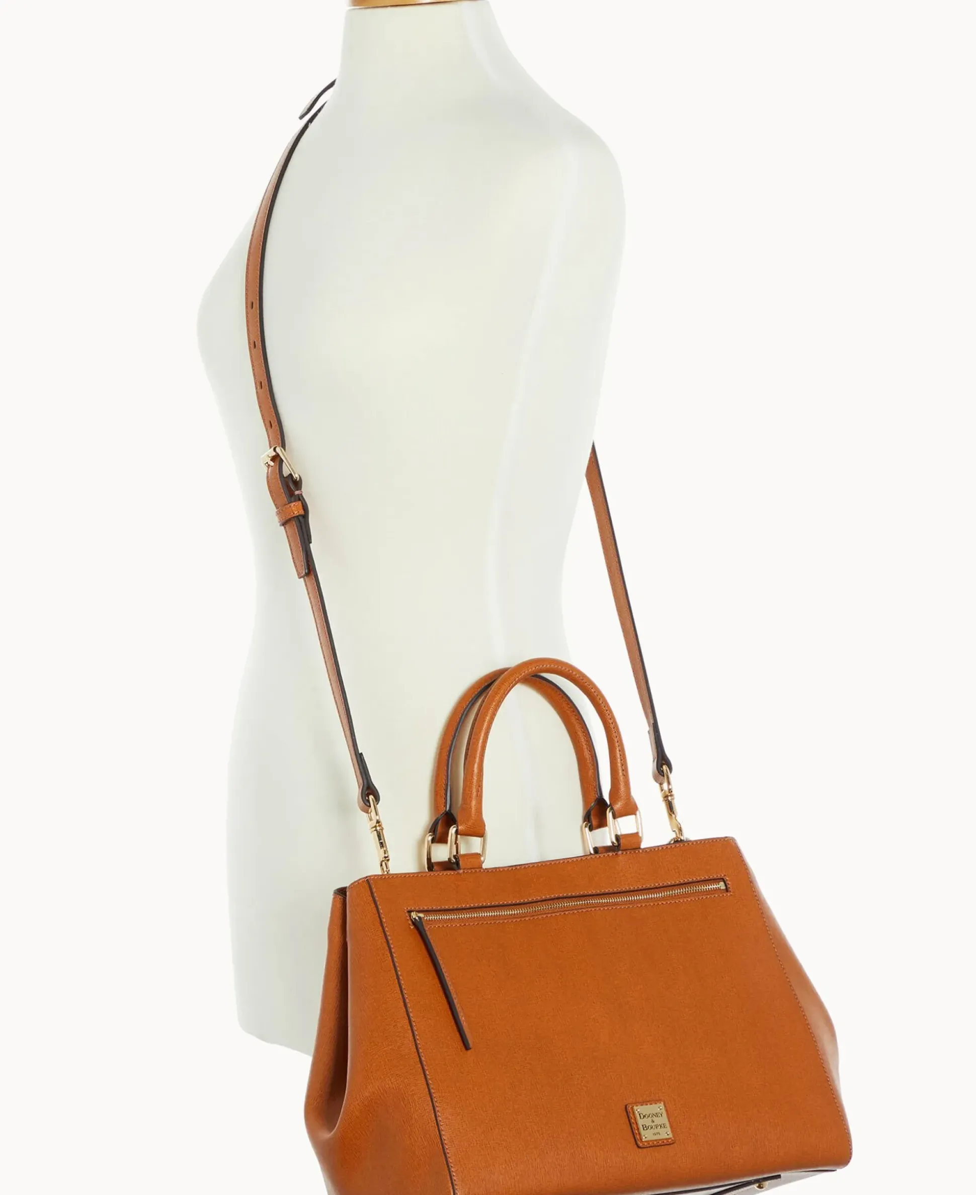 Saffiano Zip Satchel