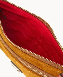 Suede Double Zip Wristlet