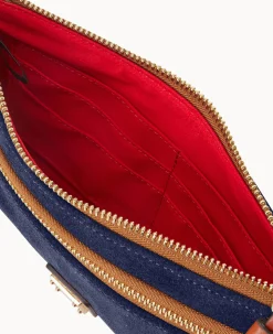 Suede Double Zip Wristlet