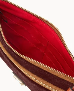 Suede Double Zip Wristlet